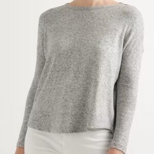 Quince‎ Gray Knit Long Sleeve Tunic Top With Curved Hem Small New With Tags